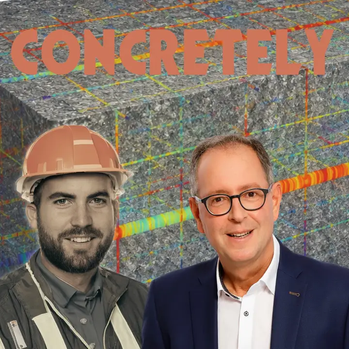 Cover der Concretely-Folge «Inspecting Bridges with Particles from Space»
