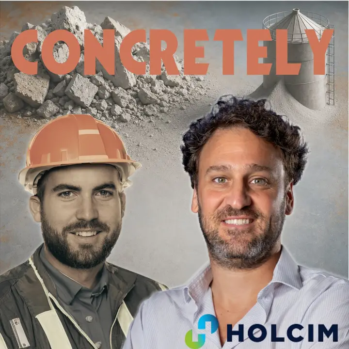 Cover der Concretely-Folge «Building Cities from Cities: Recycled Cement Paste at Holcim»